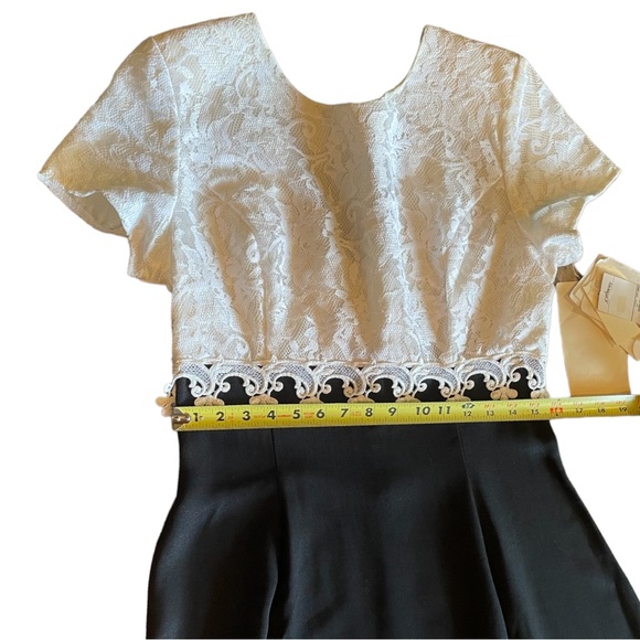 VTG 90s Gunne Sax Jessica McClintock Black White Lace Dress NWT NOS HoCo - Picture 13 of 16